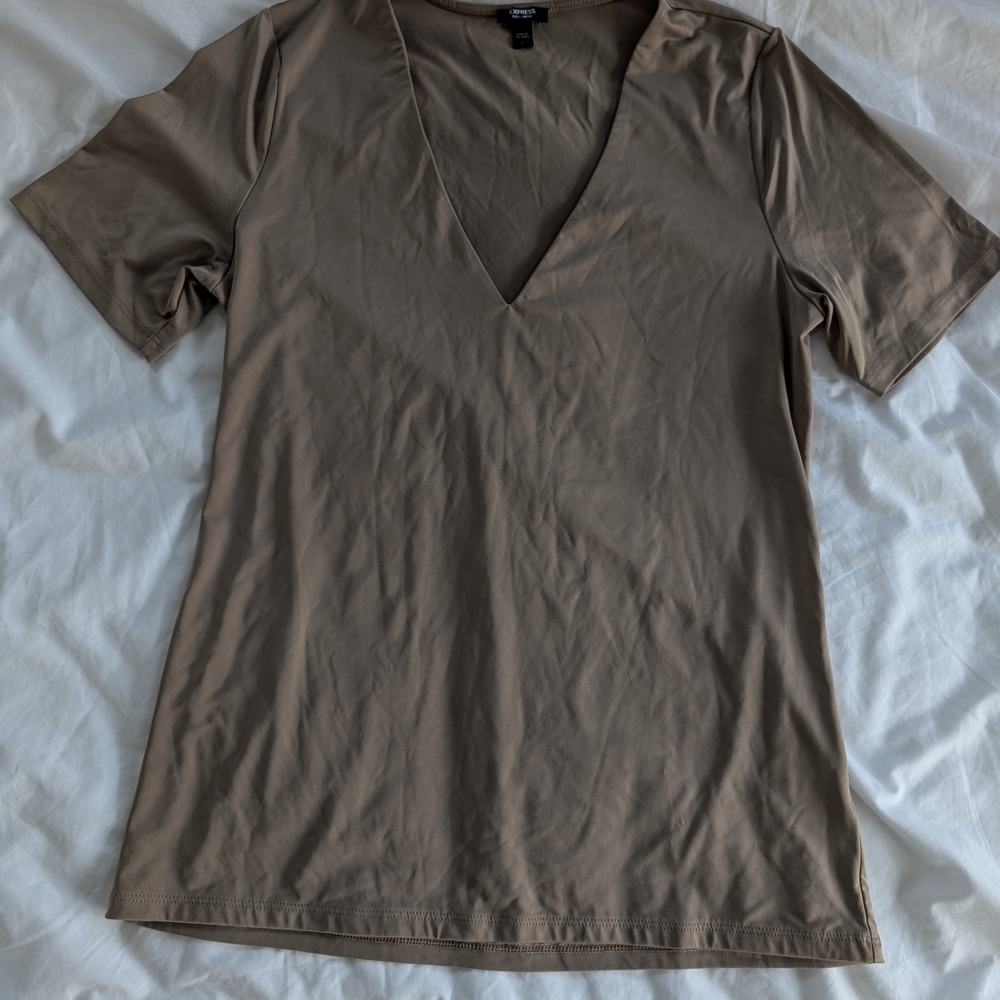 V-Neck Tan Women's Top